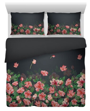 Stock Cotton Satin Duvet Cover Bed of Roses - Lits Jumeaux Duvet Cover