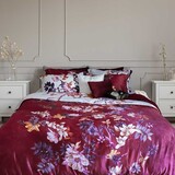 Stock Duvet cover Cotton Satin Floral Vine Red & White - Duvet cover 240x220