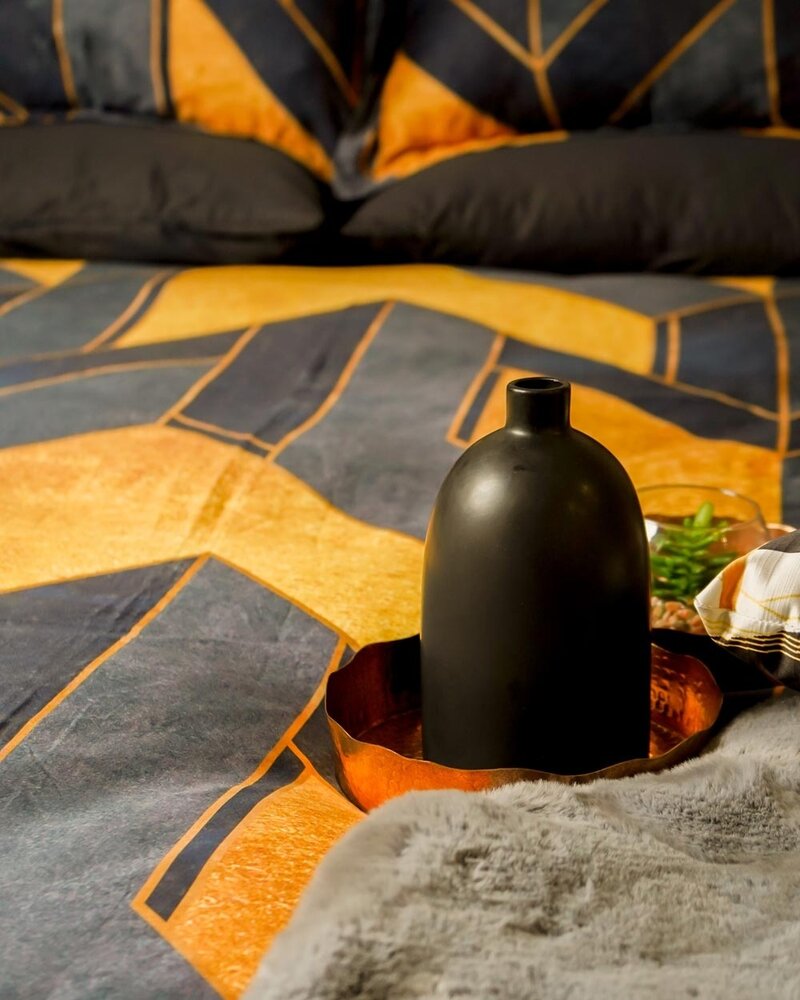 Stock Night Aroma Cotton Satin Duvet Cover - Twin Duvet Cover