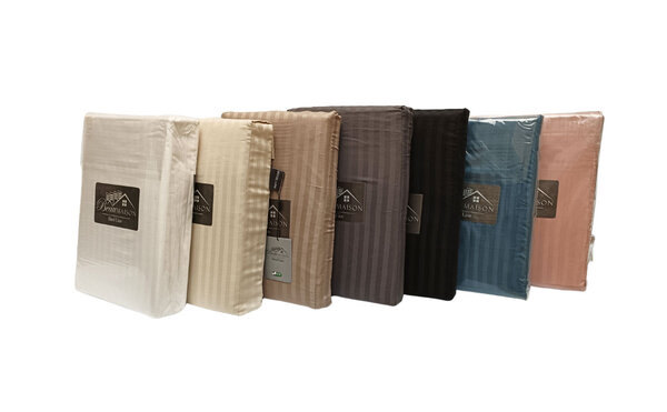 Beau Maison Bettbezug aus Baumwollsatin Hotel Line Taupe Green