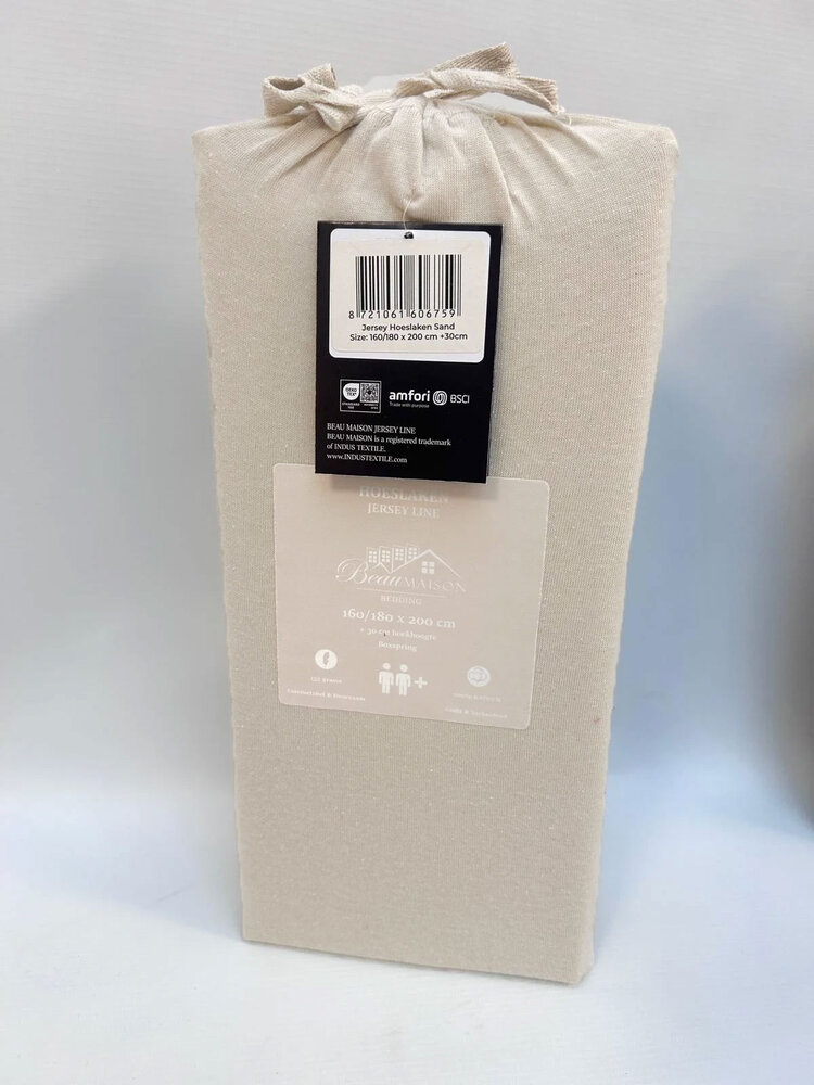 Beau Maison Jersey-Spannbetttuch Sand Beau Maison Jersey-Spannbetttuch Sand