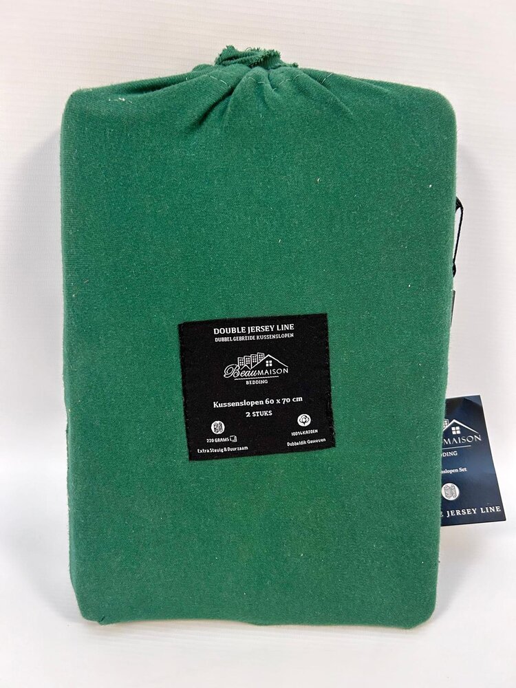 Beau Maison Dubbel Jersey Kussenslopen 60x70 cm Groen - Set van 2