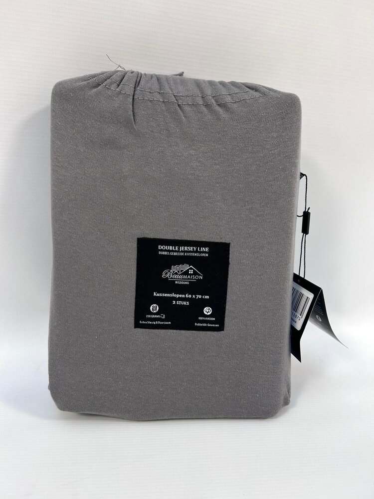 Beau Maison Double Jersey Pillowcases 60x70 cm Anthracite - Set of 2 Beau Maison Double Jersey Pillowcases 60x70 cm Anthracite - Set of 2