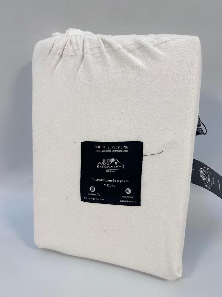 Beau Maison Double Jersey Pillowcases 60x70 cm Cream White - Set of 2 Beau Maison Double Jersey Pillowcases 60x70 cm Cream White - Set of 2