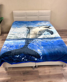 Overige Merken Doppellagige Luxus-Samt-Wohndecke Delphin