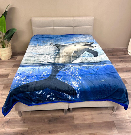 Overige Merken Samt Luxus Wohndecke Delfin 210 x 240 cm | Schwere Qualität