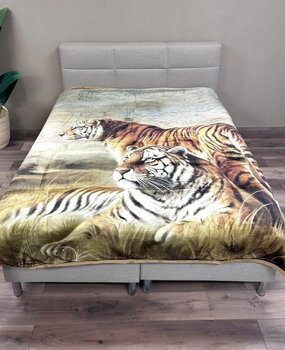 Overige Merken Doppellagige Luxus-Samt-Wohndecke, brauner Tiger