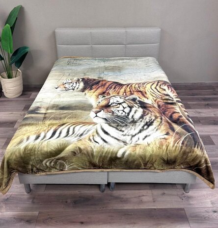 Overige Merken Velvet Luxe Blanket Brown Tiger 210 x 240 cm | Heavy Quality Overige Merken Velvet Luxe Blanket Brown Tiger 210 x 240 cm | Heavy Quality