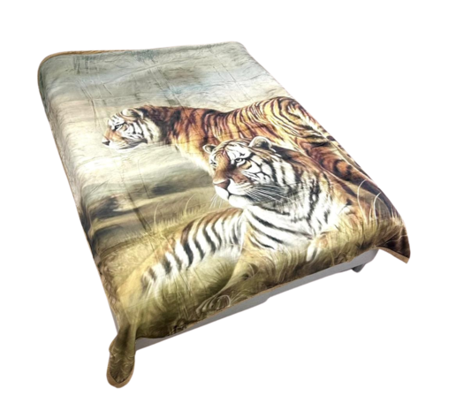 Overige Merken Samt Luxus Wohndecke Brauner Tiger 210 x 240 cm | Schwere Qualität