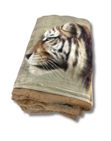 Overige Merken Velvet Luxe Woondeken Brown Tigers 200 x 240 cm | Zware Kwaliteit