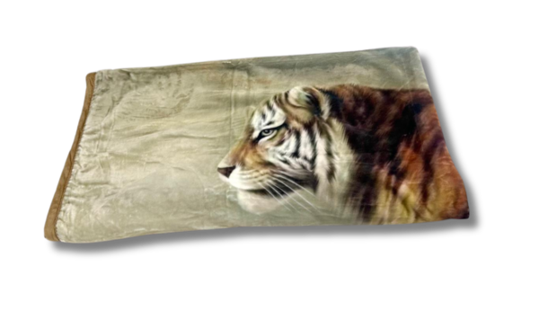 Overige Merken Velvet Luxe Woondeken Brown Tigers 200 x 240 cm | Zware Kwaliteit