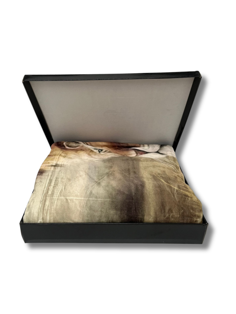 Overige Merken Velvet Luxe Woondeken Brown Tigers 200 x 240 cm | Zware Kwaliteit