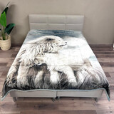 Overige Merken Double Layer Luxury Velvet Blanket Grey Lion