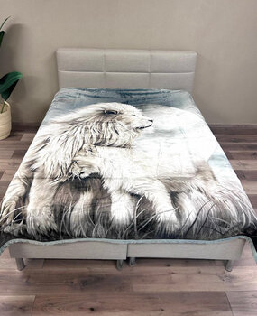 Overige Merken Dubbellaags Luxe Velvet Woondeken Grey Lion