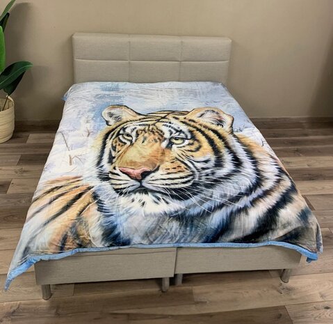 Overige Merken Velvet Luxe Woondeken Snow Tiger 200 x 240 cm | Zware Kwaliteit Overige Merken Velvet Luxe Woondeken Snow Tiger 200 x 240 cm | Zware Kwaliteit