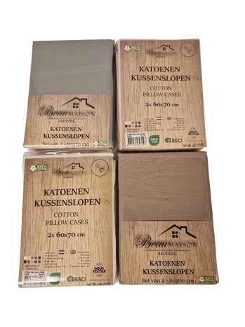 Beau Maison Cotton Pillowcases 60x70cm - Assorted Stock