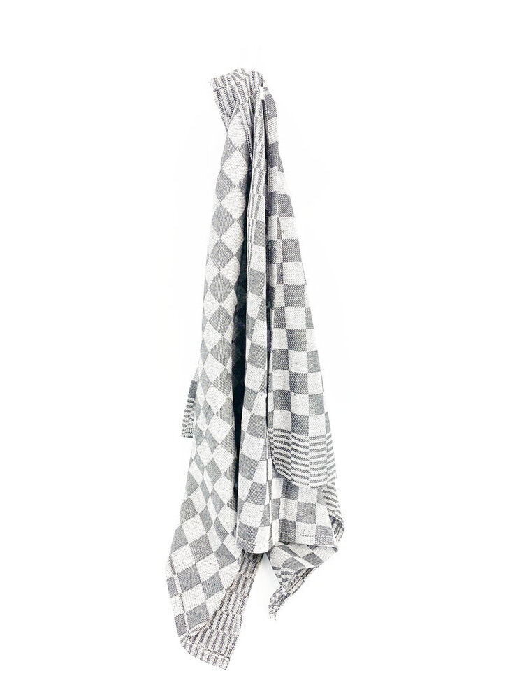 Beau Maison Checked Tea Towel Grey (set of 6)
