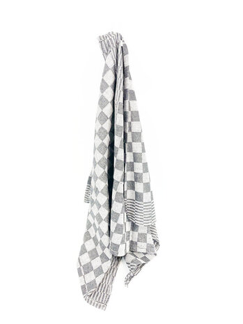 Beau Maison Checked Tea Towel Grey (set of 6)