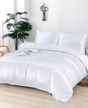 Beauty Silk Bettbezug Satin White