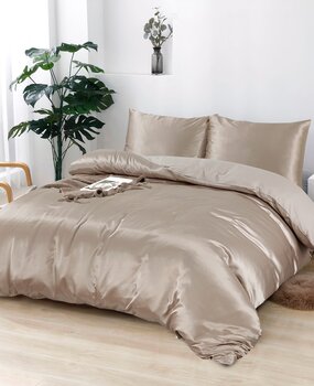 Beauty Silk Bettbezug Satin Taupe