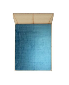 Beau Maison Samt-Spannbettlaken Petrolblau