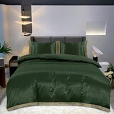 Beauty Silk Duvet cover Satin Lace Green