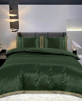 Beauty Silk Dekbedovertrek Satijn Lace Groen