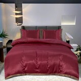 Beauty Silk Duvet cover Satin Lace Burgundy