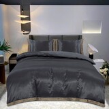 Beauty Silk Duvet cover Satin Lace Grey