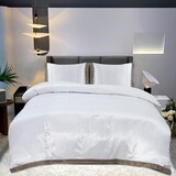 Beauty Silk Duvet cover Satin Lace White