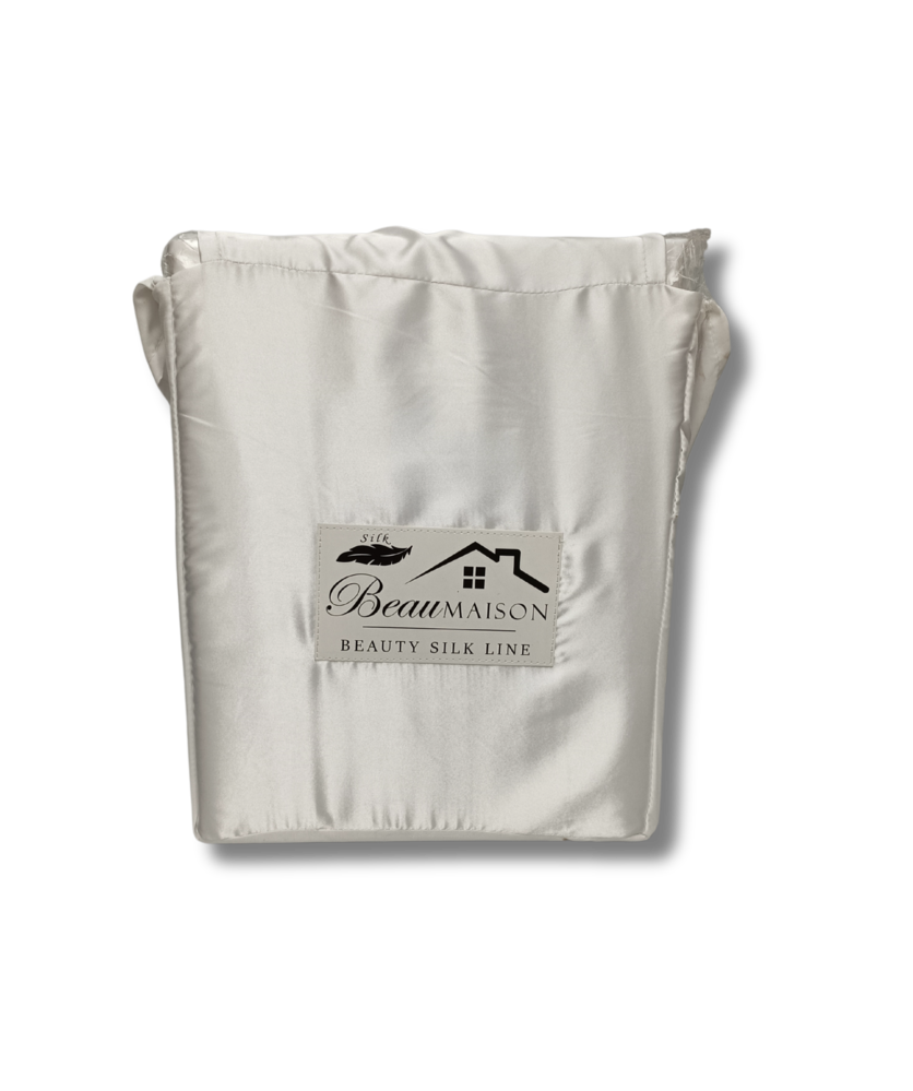 Beauty Silk Glänzender Satin Bettbezug Weiß