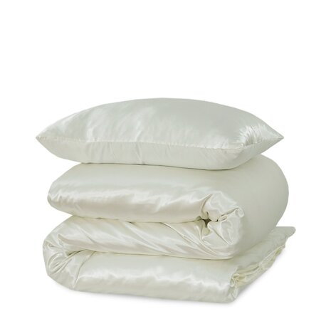 Beauty Silk Shiny Satin Duvet Cover Cream