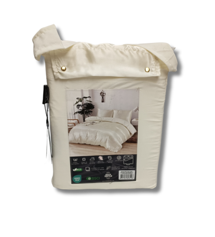 Beauty Silk Shiny Satin Duvet Cover Cream