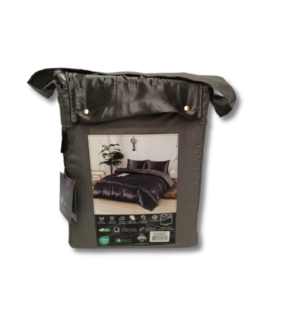 Beauty Silk Glänzender Satin-Bettbezug Anthrazit Beauty Silk Glänzender Satin-Bettbezug Anthrazit