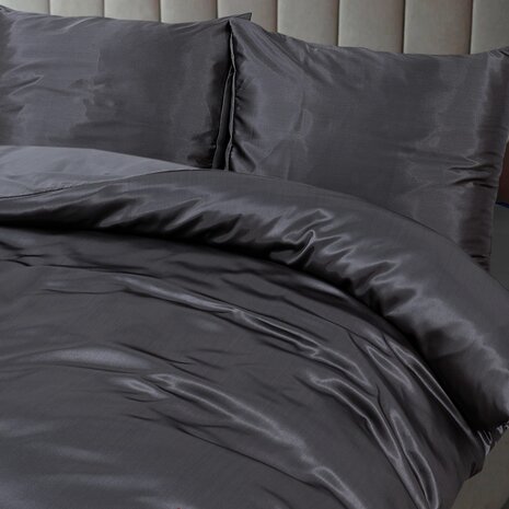 Beauty Silk Shiny Satin Duvet Cover Anthracite