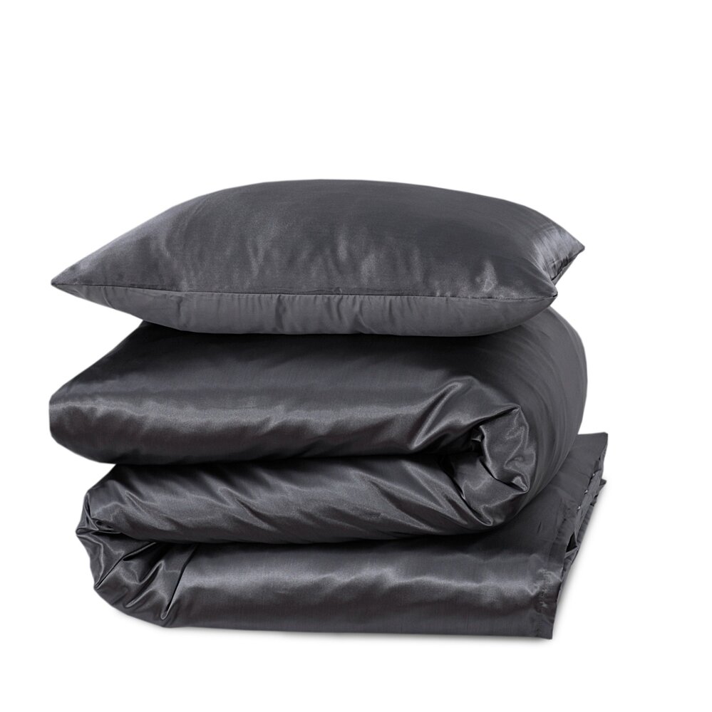 Beauty Silk Glänzender Satin-Bettbezug Anthrazit Beauty Silk Glänzender Satin-Bettbezug Anthrazit