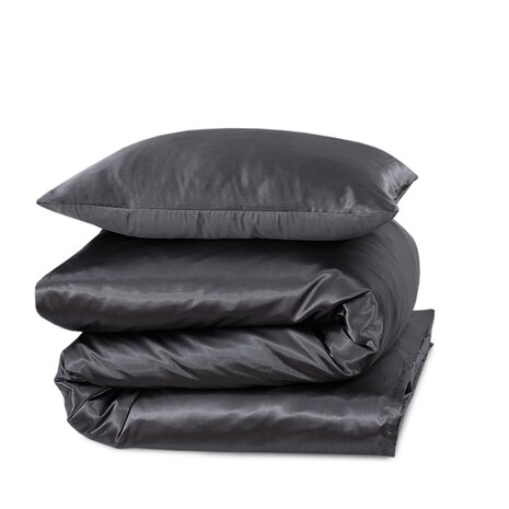 Beauty Silk Glänzender Satin-Bettbezug Anthrazit Beauty Silk Glänzender Satin-Bettbezug Anthrazit