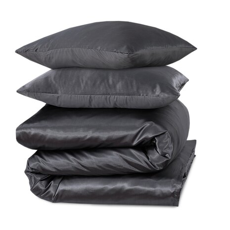 Beauty Silk Glänzender Satin-Bettbezug Anthrazit Beauty Silk Glänzender Satin-Bettbezug Anthrazit