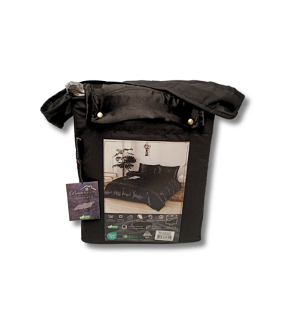 Beauty Silk Glanzend Satijnen Dekbedovertrek Zwart Beauty Silk Glanzend Satijnen Dekbedovertrek Zwart