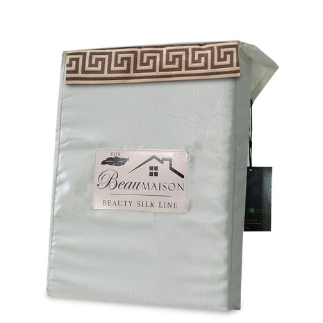 Beauty Silk Shiny Satin Duvet Cover with Lace - Off White