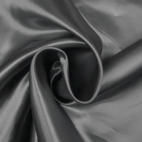 Beauty Silk Glänzender Satin-Bettbezug mit Spitze - Grau