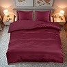 Beauty Silk Glänzender Satin-Bettbezug mit Spitze - Burgunderrot Beauty Silk Glänzender Satin-Bettbezug mit Spitze - Burgunderrot