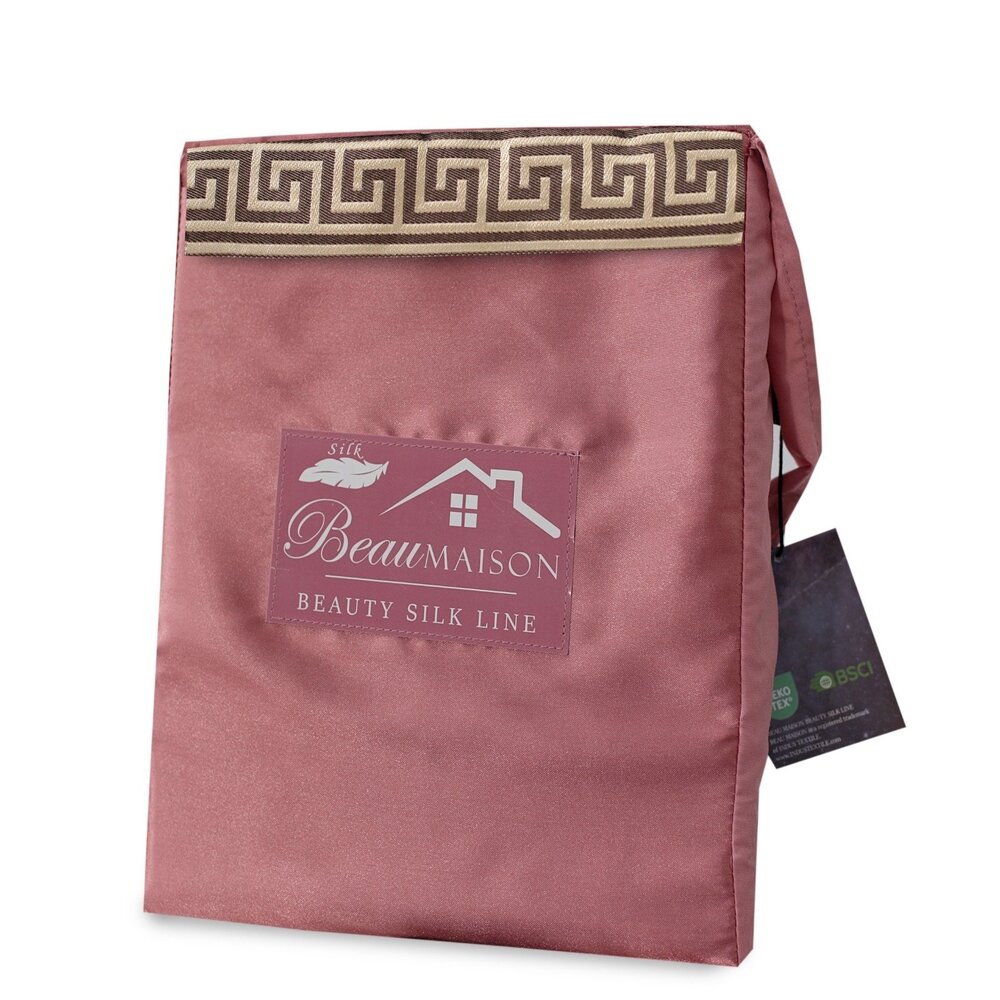 Beauty Silk Glanzend Satijnen Dekbedovertrek met Lace / Griekse Sleutel / Versace - Rosewood Beauty Silk Glanzend Satijnen Dekbedovertrek met Lace / Griekse Sleutel / Versace - Rosewood