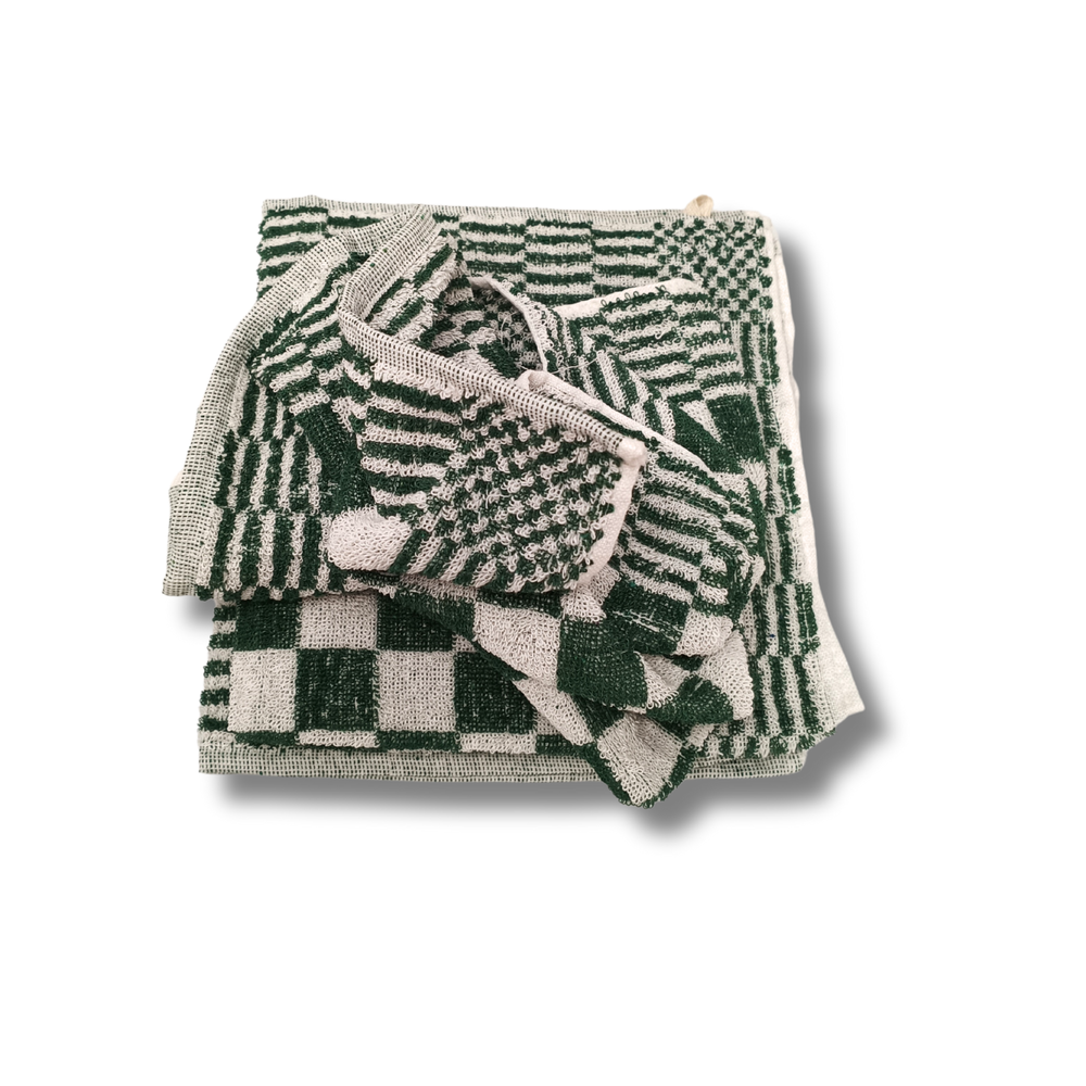 Beau Maison Cotton Kitchen Towel (set of 3) - Checked Green