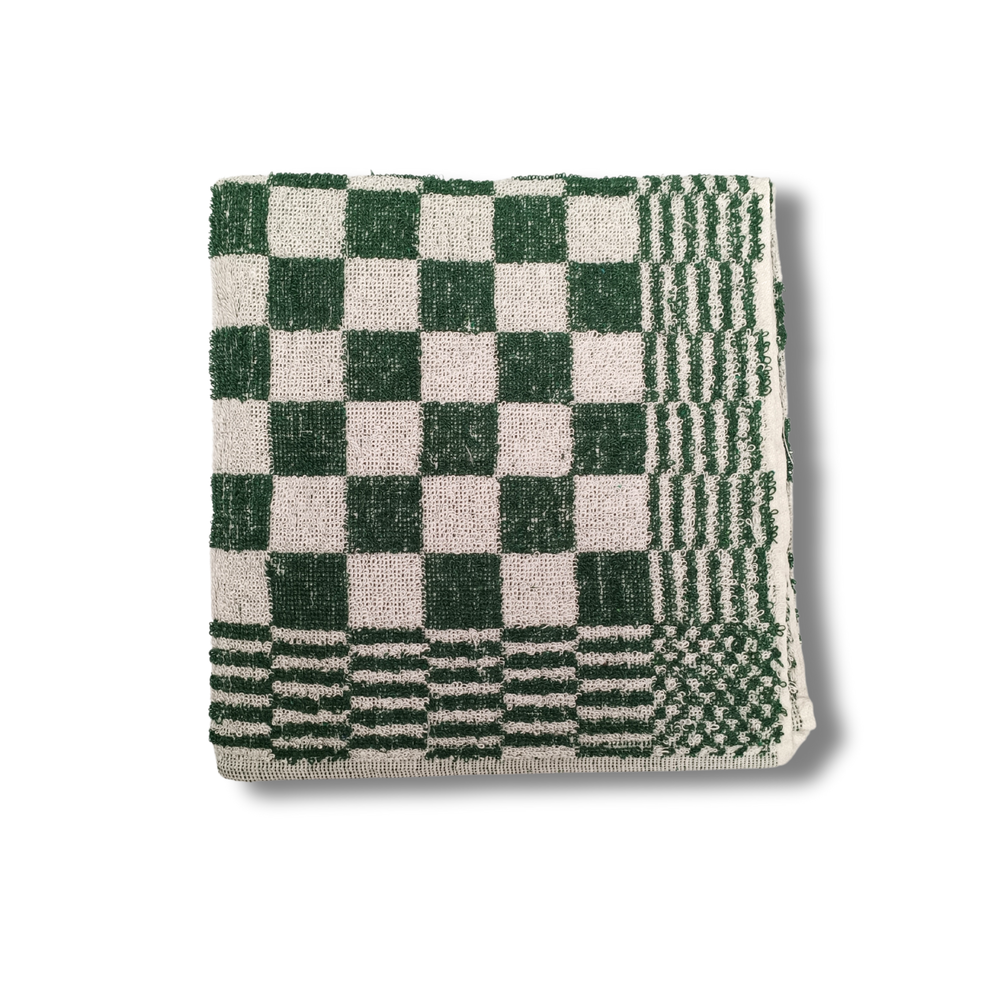 Beau Maison Katoenen Keuken Handdoek - Geblokt Groen