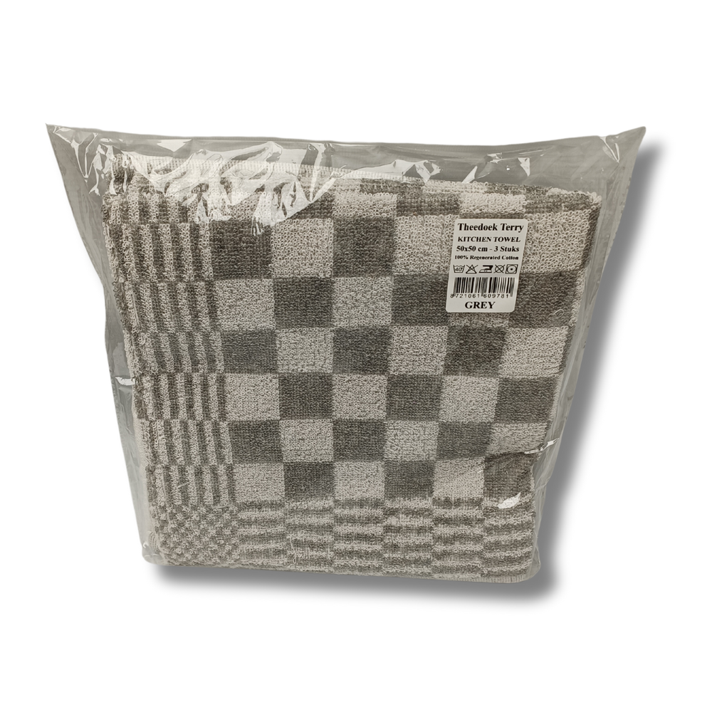 Beau Maison Cotton Kitchen Towel (set of 3) - Checked Gray Beau Maison Cotton Kitchen Towel (set of 3) - Checked Gray