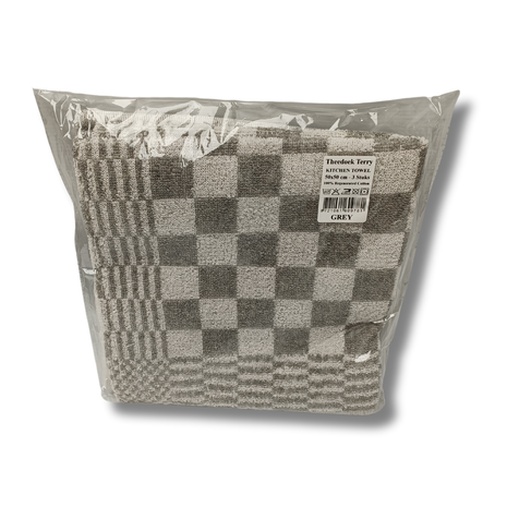 Beau Maison Cotton Kitchen Towel (set of 3) - Checked Gray Beau Maison Cotton Kitchen Towel (set of 3) - Checked Gray