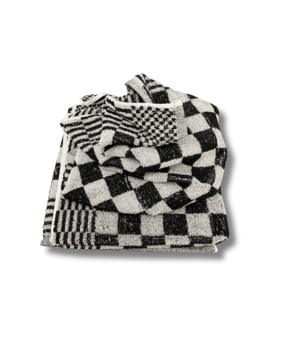 Beau Maison Keukendoek - Handdoek Geblokt Zwart