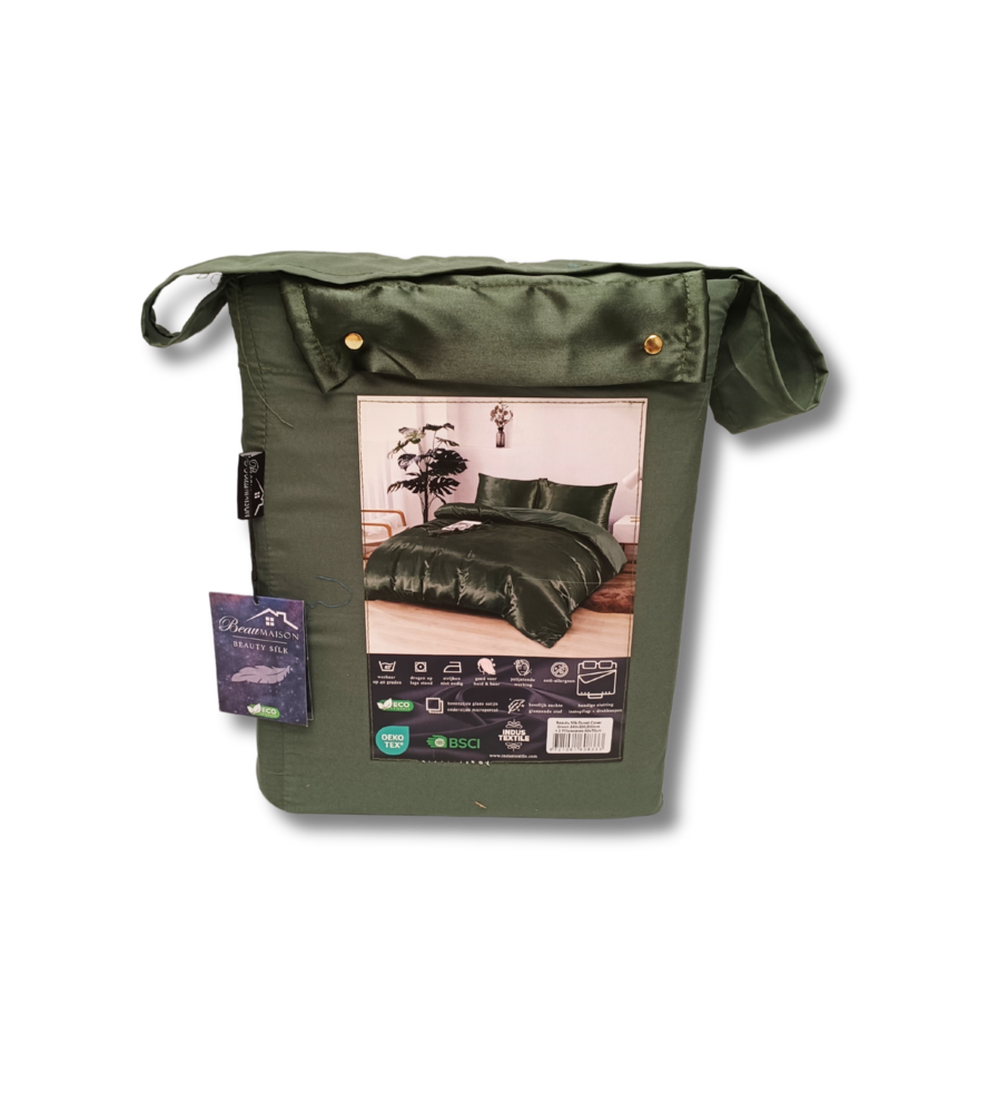 Beauty Silk Glanzend Satijnen Dekbedovertrek Groen Beauty Silk Glanzend Satijnen Dekbedovertrek Groen
