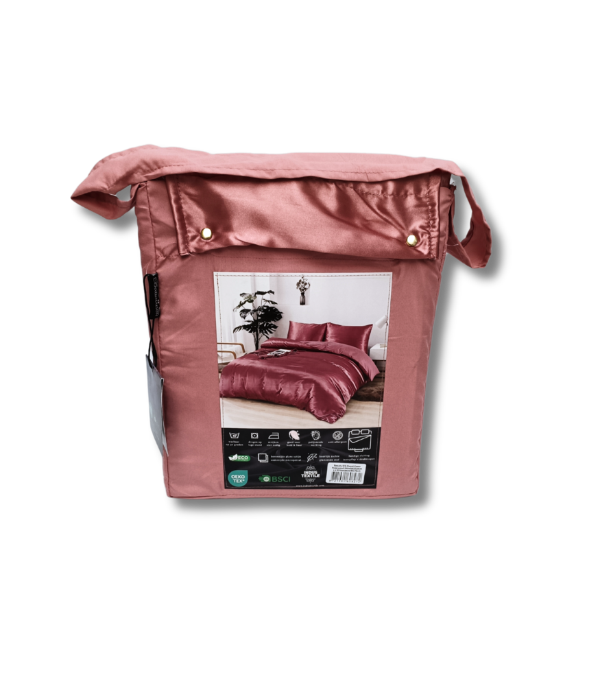 Beauty Silk Shiny Satin Duvet Cover Rose Wood